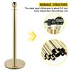 SucceBuy 35.4 Inch Gold/Silver Crowd Control Stanchion Posts Queue Red/Black Velvet Rope Line Barrier W/ Stable Base for Stadium