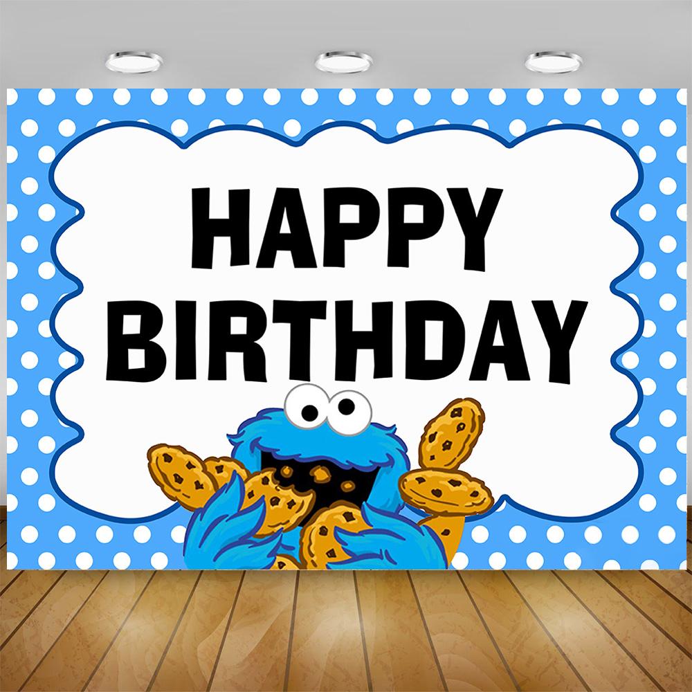 Cartoon Monster Birthday Party Decoration Background Cup Plate Balloons Biscuit Backdrop Party Supplies Baby Shower Kid Gift