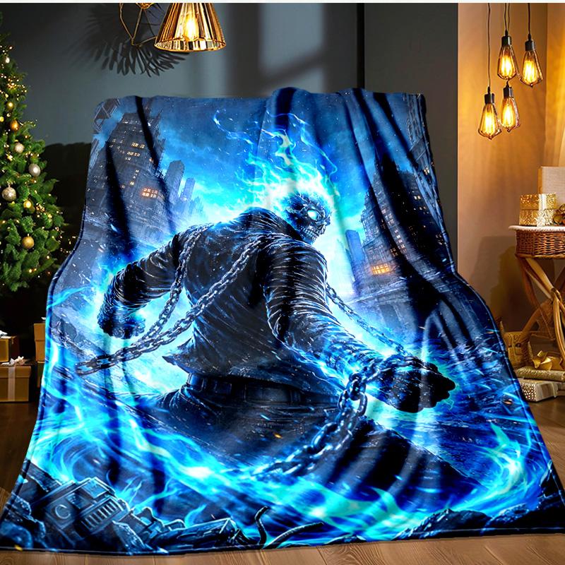 Eerie Frozen Phantom Blanket Flannel Throw for Sofa, Indoor, Camping, Living Room, Office, Chair, And Bed Soft Birthday Gift