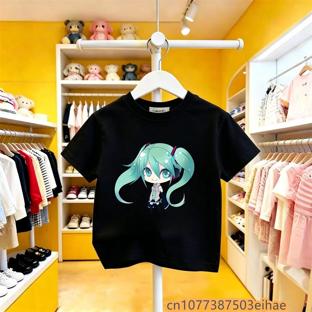Hatsune Miku Cobranded Pure Cotton Short Sleeve Classic Printed Unisex T Shirt New Casual Style Daily Wear For Boys And Girls