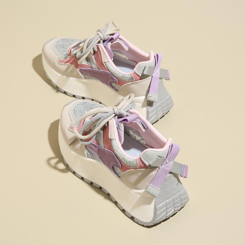 Мода 2024 года, модная спортивная обувь для женщин, новая толстая подошва, увеличивающая рост, обувь для ходьбы, толстая подошва, спортивная обувь для студентов, Корея