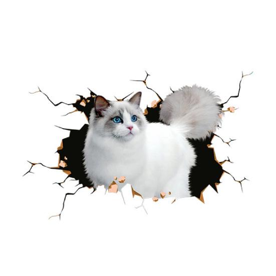 Автомобильные 3D забавные наклейки с изображением кошки или собаки, наклейки на тело, царапины, авто наклейки