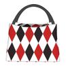 Harlequin Plaid Playing Cards Diamond Insulated Lunch Bag for Women Kids Portable Food Boxes Thermal Lunch Box Tote
