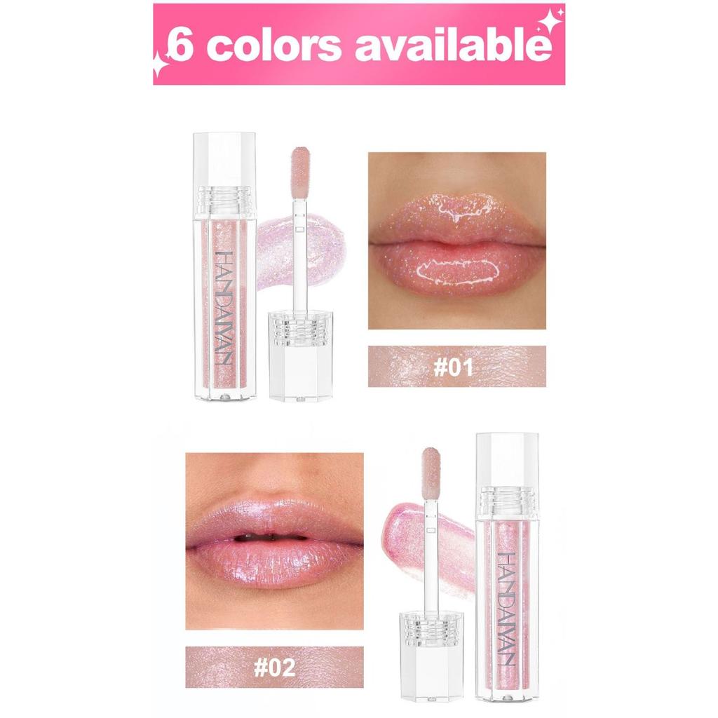 HANDAIYAN Перламутровый блеск для губ, легкая текстура, водостойкий, устойчивый к поту и не скатывающийся, подходит для ежедневных поездок на работу и вечеринок.