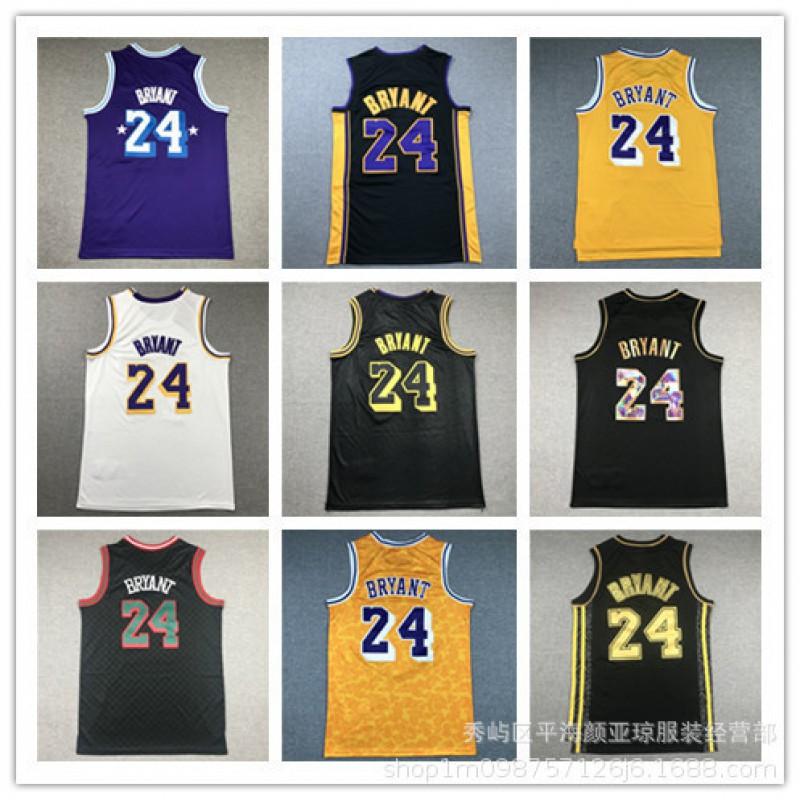 Вышитая баскетбольная майка NBA Los Angeles Lakers 24 Коби Брайант Мужская Женская Осень Зима