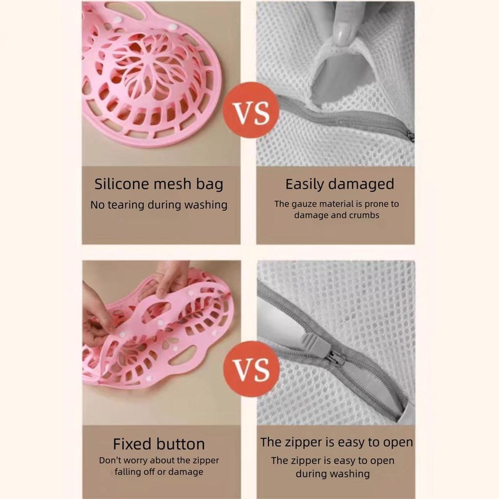 Bras Wash Bag Reinforced Mesh Laundry Protectors for Delicates Underwear Sports Bras Machine Washable Sturdy Silicone