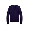Polo FW25 Облегающий однотонный джемпер из смесовой шерсти и кашемира с косами и V-образным вырезом Женский свитер 211971866-010