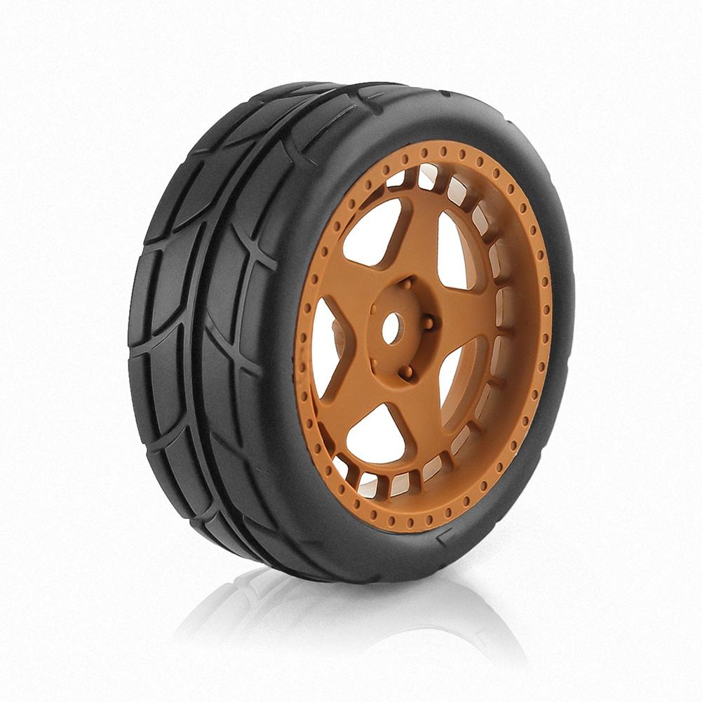 ABNR 4Pcs 65Mm Rubber Tire Wheel For Tamiya TT01 TT01E TT02 XV01 XV02 TA06 PTG-2 144001 144010 124007 124017 1/10 RC Car