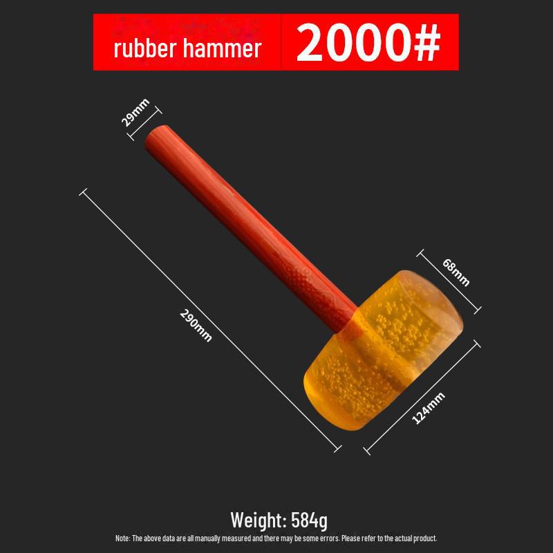Прозрачный резиновый молоток с деревянной ручкой — идеально подходит для укладки плитки, мрамора и пола