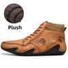 Зимние мужские высокие повседневные туфли ручной работы из искусственного плюша большого размера с резиновой мягкой подошвой для вождения автомобиля
