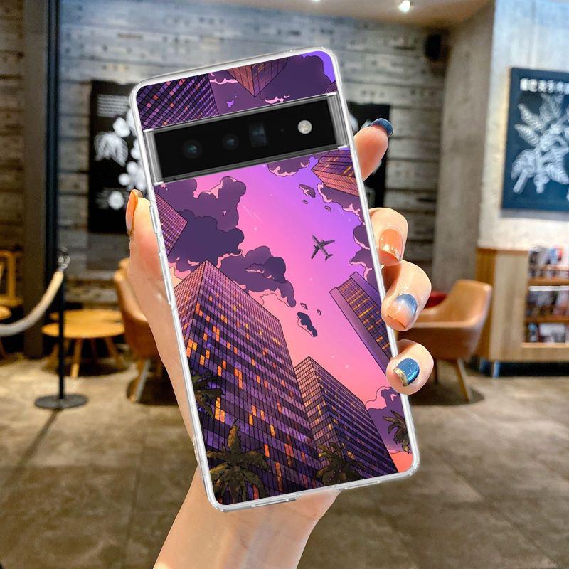 INS Корейский Закат Пейзаж Чехол для Телефона Для Google Pixel 8 7 6 Pro Мягкий Чехол Для Pixel 6A 5 4 5A 4A 3A XL 5G Силиконовый Прозрачный Чехол
