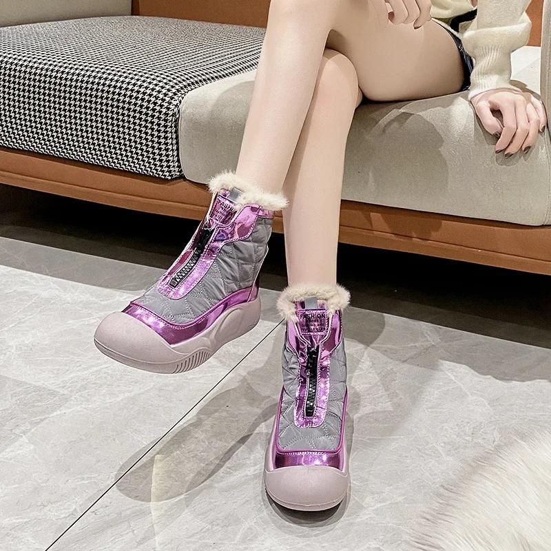 Модные ботинки женские женские кроссовки повседневные туфли на мягкой подошве водонепроницаемые ботильоны плюс утолщенные хлопковые теплые туфли на плоской подошве Botas De Mujer