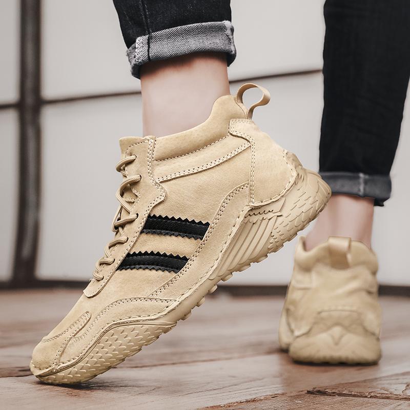 Мужская обувь, зимние мужские ботинки в британском стиле, теплые зимние ботинки, мужская повседневная обувь для работы на открытом воздухе, резиновые модные ботинки до щиколотки