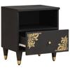 Nightstand Black 40 x 33 x 46 cm Solid Mango Wood