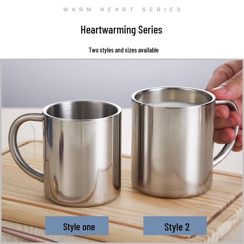 304 Stainless Steel Anti-Scald Double-Layer Water Cup for Kids and Students with Engraving