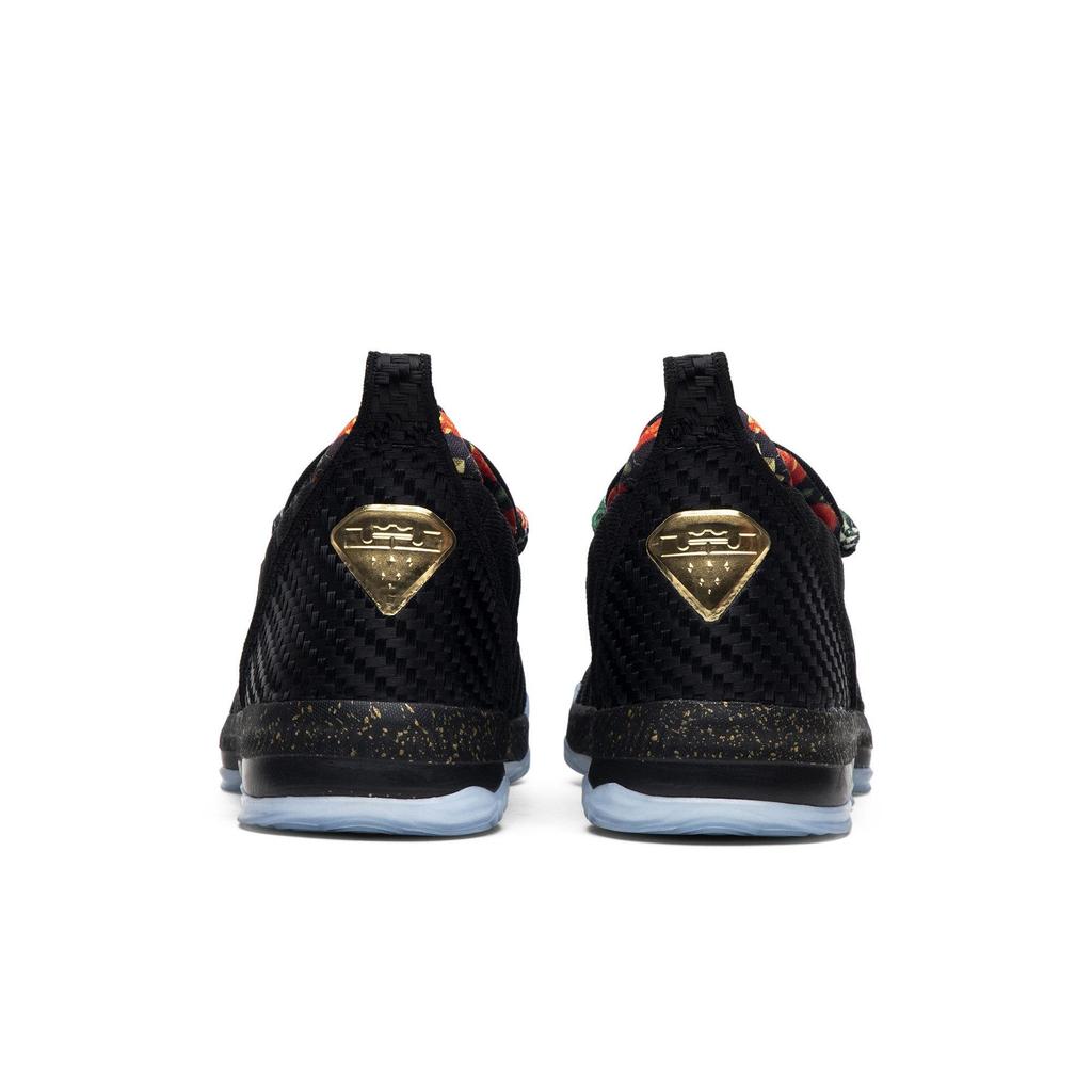 Nike LeBron 16 KC для дошкольников 'Watch The Throne' (унисекс) Детские баскетбольные кроссовки Черный / Металлик Золотой-Розовый Мороз CJ6707 001