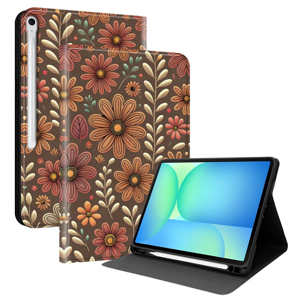 For Samsung Galaxy Tab S10 FE+ PU Leather Case Pattern Print Tablet Cover Stand with Pen Slot (Stylus Not Included)
