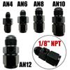 Адаптер с портом для датчика/манометра AN4 AN6 AN8 AN10 AN12 1/8 NPT, переходник с внутренней резьбы на наружный конус, фитинг для шланга отбора топлива под давлением