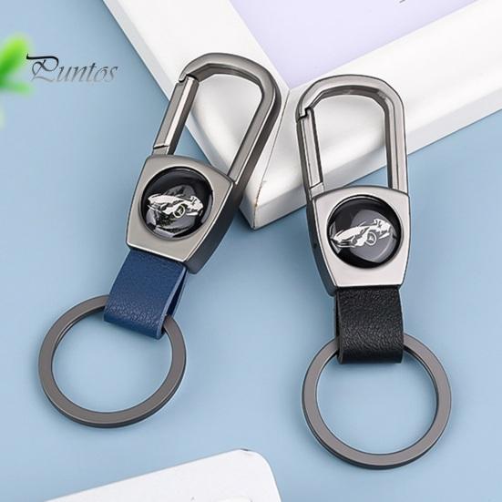 Брелок для ключей из высокопрочной нержавеющей стали D-образной формы, без деформации, с гальваническим покрытием, с защитой от потери, пряжка из искусственной кожи, анти-взлом, автомобильный брелок для ключей, сумка, подвеска