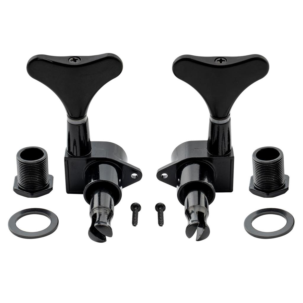 Musiclily Basic L2+R2 Bass Tuners for 4-String Ibanez-Style Electric Bass, Black