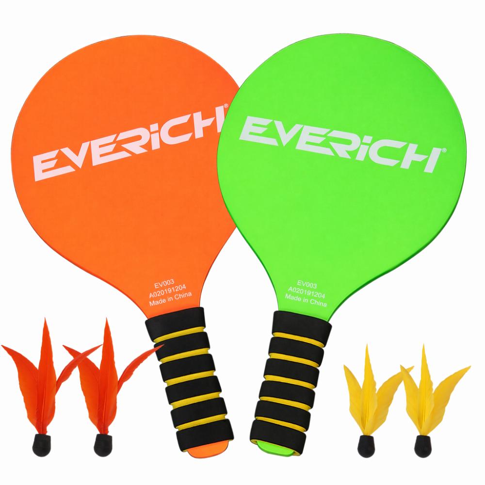 Wrapped Grip Beach Paddle Set Lightweight Beach Racket Set Shuttlecock Paddle  Backyard Play