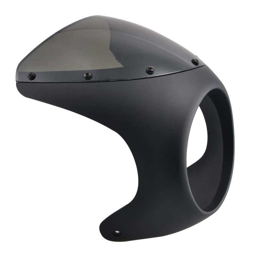 1PC Universal 7 Inch Cafe Racer Round Headlight Fairing Cover ABS Plastic Windshield Screen Motorcycle Accessories