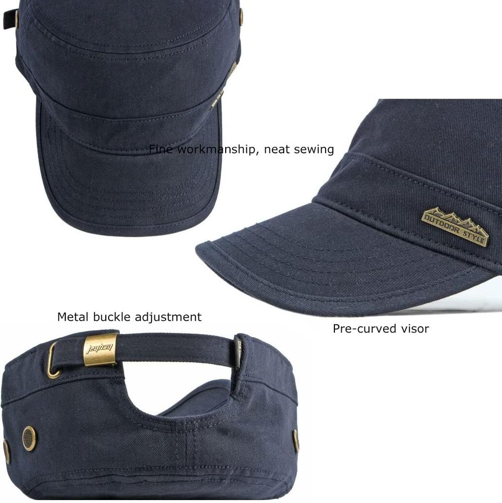 AXIAO Хлопковая военная рабочая регулируемая для осени и зимы для улицы и рыбалки мужская 100% кепка, размер, (синий)
