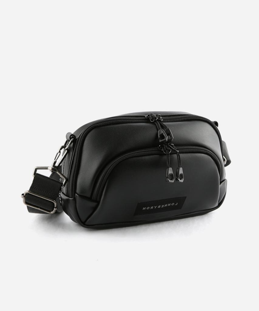 Lonnebyron Yaki Bag Черная кожаная сумка через плечо