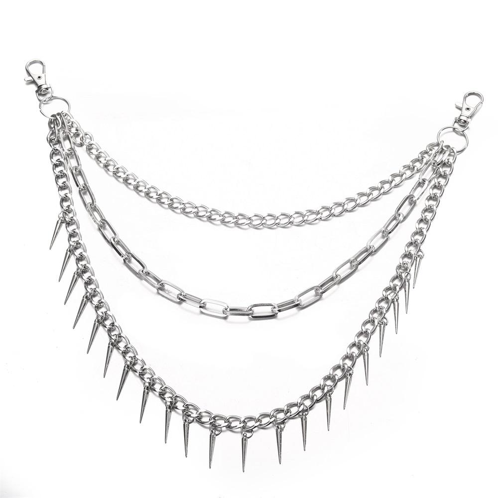 Панк Цепи для брюк Цепь для ремня для мужчин женщин Цепи для джинсов Готическая бижутерия Готические Эмо Сценические аксессуары