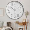 8-дюймовые бесшумные настенные часы с рельефной шкалой, круглым циферблатом, указателем, дисплеем, работающим от батареек, точные часы, пластиковые кварцевые настенные часы для спальни