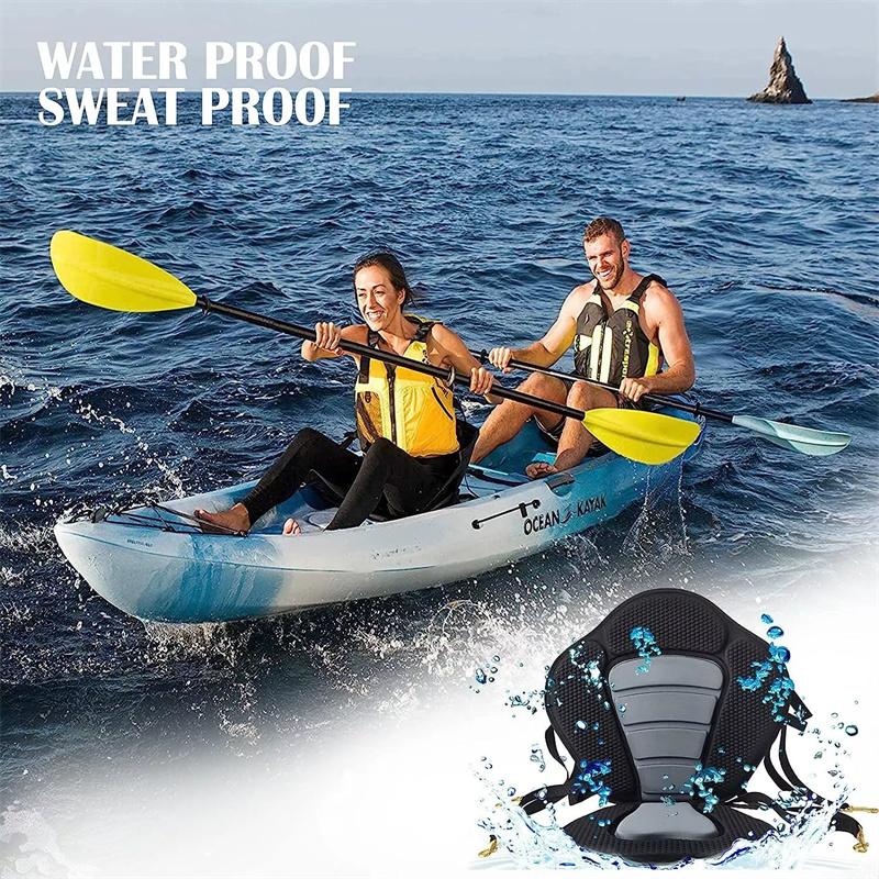 Сиденье для доски для гребли, регулируемое сиденье для каяка, мягкая спинка для каноэ, сиденье со съемной сумкой для хранения каяков, гребных лодок, рыболовных лодок