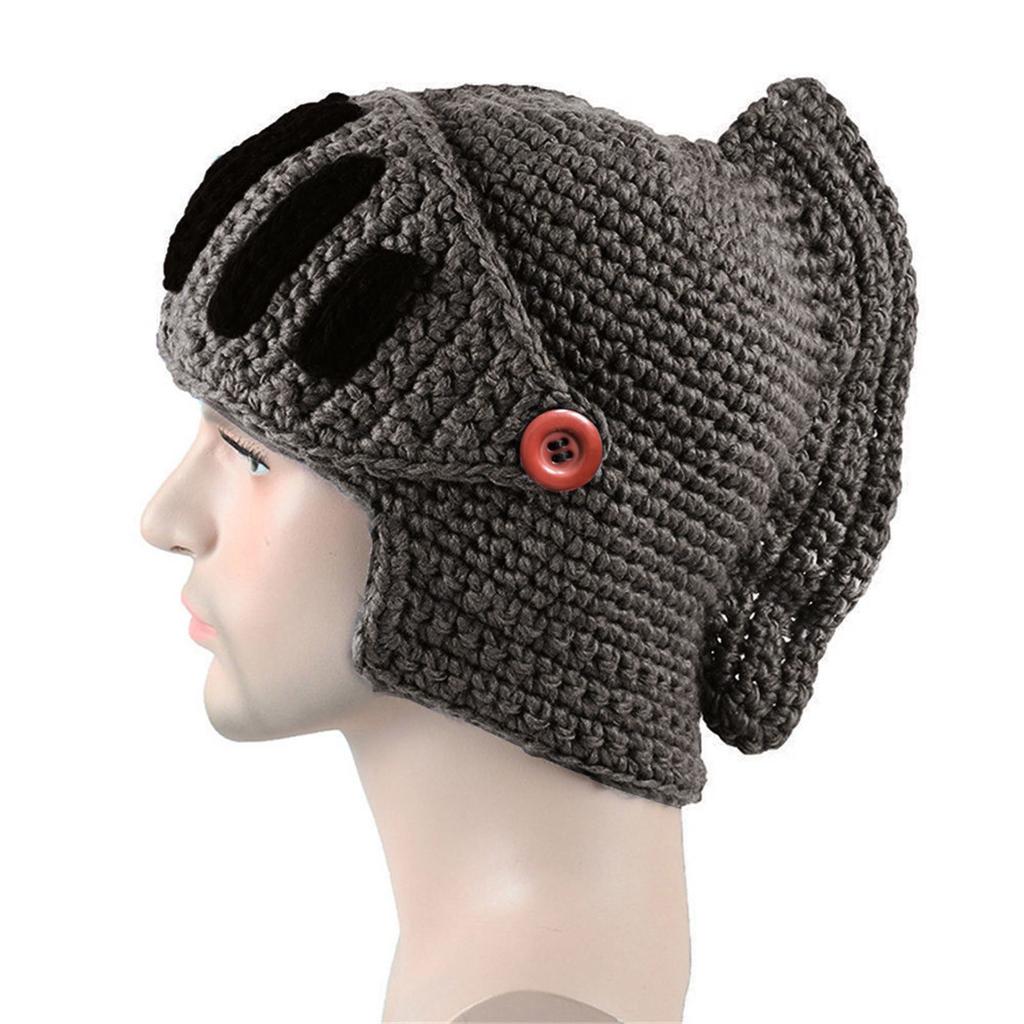 Шапка римского рыцаря ручной вязки, зимняя маска-кепка унисекс, теплая мода