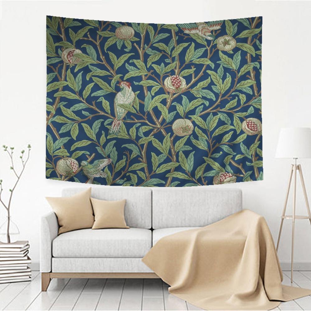 William Morris Strawberry Colorful Tapestry Wall Hanging Hanging Tarot Hippie Wall Rugs Dorm Art Home Decor