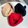 Hand crocheted coarse wool hat women's autumn and winter warm ear protection hat 2024 Korean version three-dimensional flower bag head cold hat