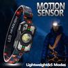 Adjustable LED Flashlight Headlamp Rechargeable Super Bright Head Torch Camping Fishing Cycling Hiking Motion Sensor Headlights