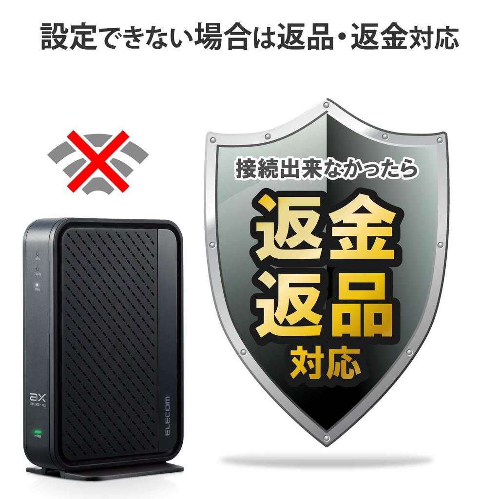 ELECOM WiFi Router 11ax Collaboration IPv6 Compatible Wi-Fi6 2402+574Mbps FLET'S Hikari/Hikari (IPoE) WRC-X3000GSN