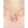 CC Chain Pendant Necklace For Women Rose Gold Plated Water Drop Pink Cubic Zircon Stone Wedding Party Fine Jewelry CCN285