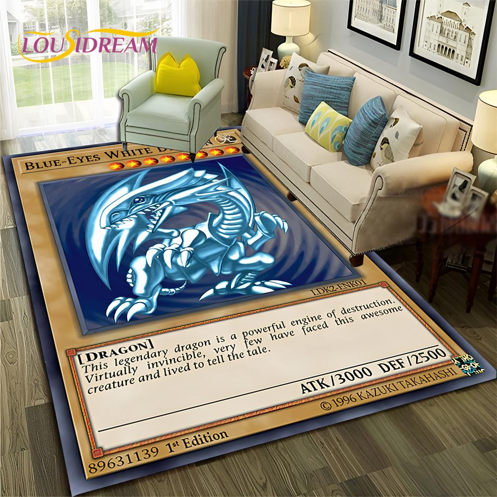 Коврик с рисунком аниме Yu-Gi-Oh MONSTER CARD для дома, гостиной, спальни, дивана, коврика, декор, детский коврик, нескользящий напольный коврик