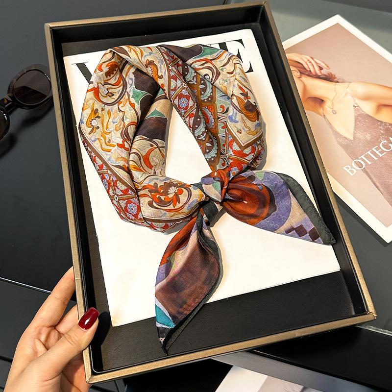 30% Silk 70% Cotton Scarf Women Square Neck Shawls Wraps for Ladies Foulard Scarves Pashmina Female Hijab Bandana Bufanda 70cm