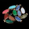 Natural Stone Pendant Rainbow Egg Shaped Semi-precious for Jewelry Making Charms DIY Necklace Anklet Craft Accessory