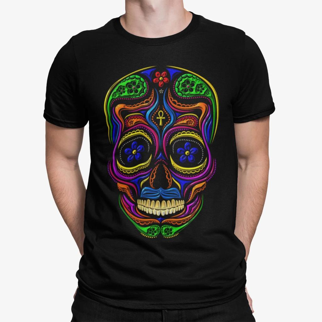 Halloween Sugar Skull Day of the Dead T-Shirt, Gothic Festival Calavera Tee