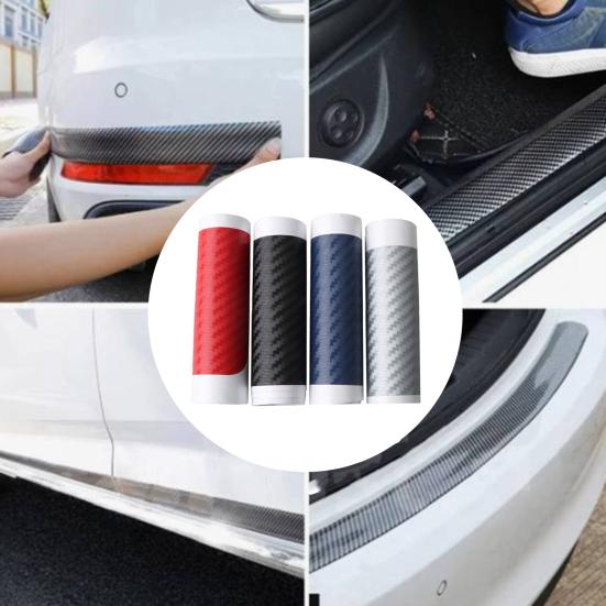 Universal Car Door Bumper Sticker Waterproof PVC Carbon Fiber Trim Strip Protective Film Anti-Scratch