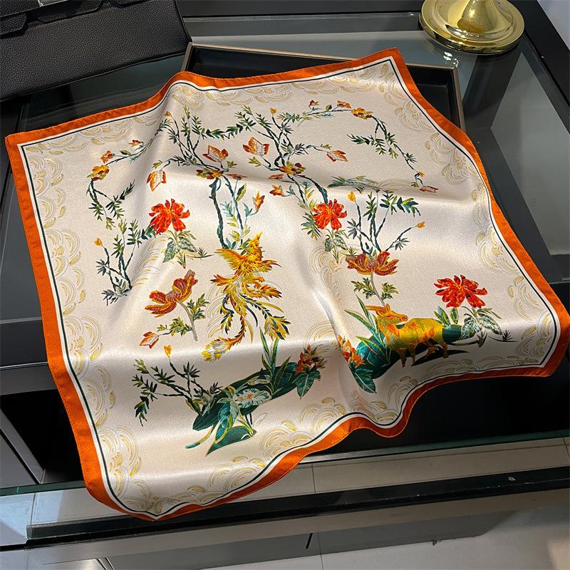 New 100% Natural Real Silk Scarf Women Bandana Square Scarves Wrap Kerchief Mulberry Fashion Luxury High Quality Hijab For Lady