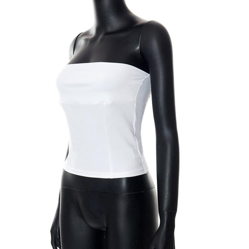 Y2k Корсет без бретелек Топы Летние белые майки с открытыми плечами Женский топ без рукавов Сексуальная облегающая одежда-бюстье