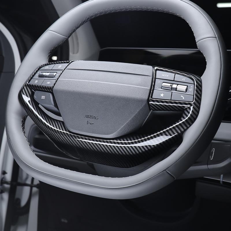 For Kia EV6 GT 2025 2026 Carbon Fiber Steering Wheel Car Cover Switch Button Trim Panel Frame Cover Accessories LHD/RHD