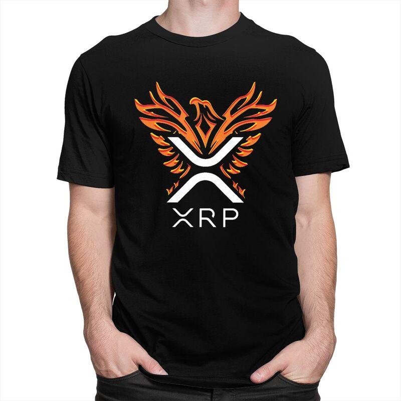 Custom Ripple XRP T Shirt for Men 100 Cotton Tshirt Fashion Tee Short Sleeves Bitcoin Cryptocurrency Tshirt Clothing Gift
