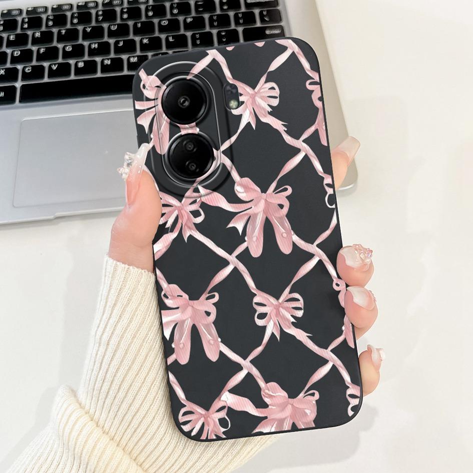 For Xiaomi Redmi 13C Case Cover Popular Flower Bowknot Soft TPU Silicone Shockproof Bumper For Xiaomi Poco C65 Redmi13C 4G Funda