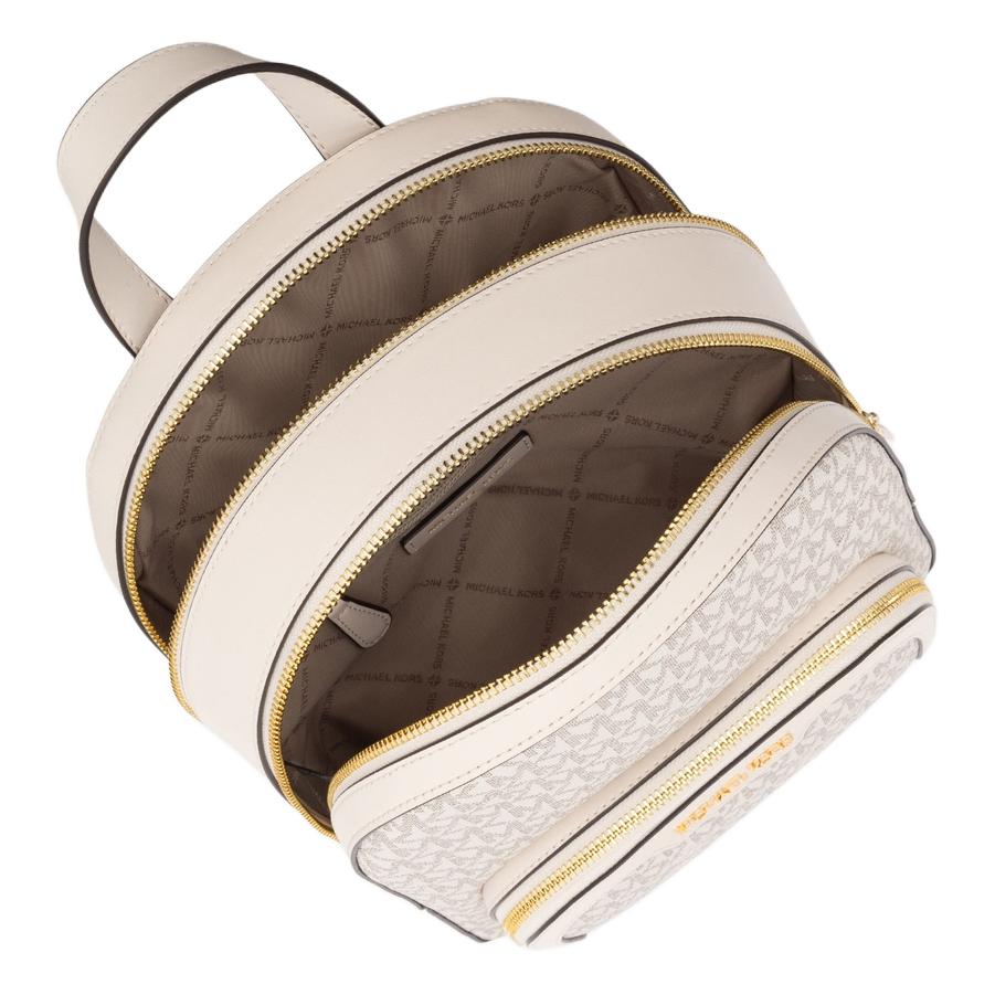 Michael Kors Jaycee Monogram Coated Canvas Medium Backpack Men backpacks Beige 35S2G8TB2B-OFF-WHITE