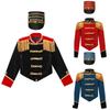 Kids Circus Ringmaster Costume Drummer Cosplay Performance Outfit Stand Collar Long Sleeve Fringe Epaulet Jacket Majorette Hat