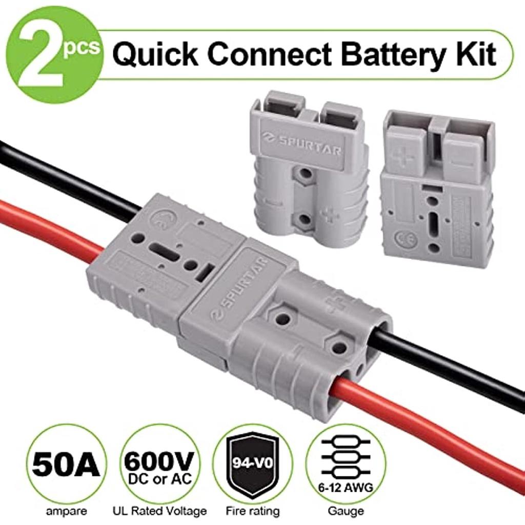 Подключение аккумулятора, штекер 50 А, 3,3–13,3 мм², быстроразъемный разъем для аккумуляторной батареи, штекер быстрого подключения для автомобиля, кемпера, каравана, мотоцикла, лодки, солнечной системы